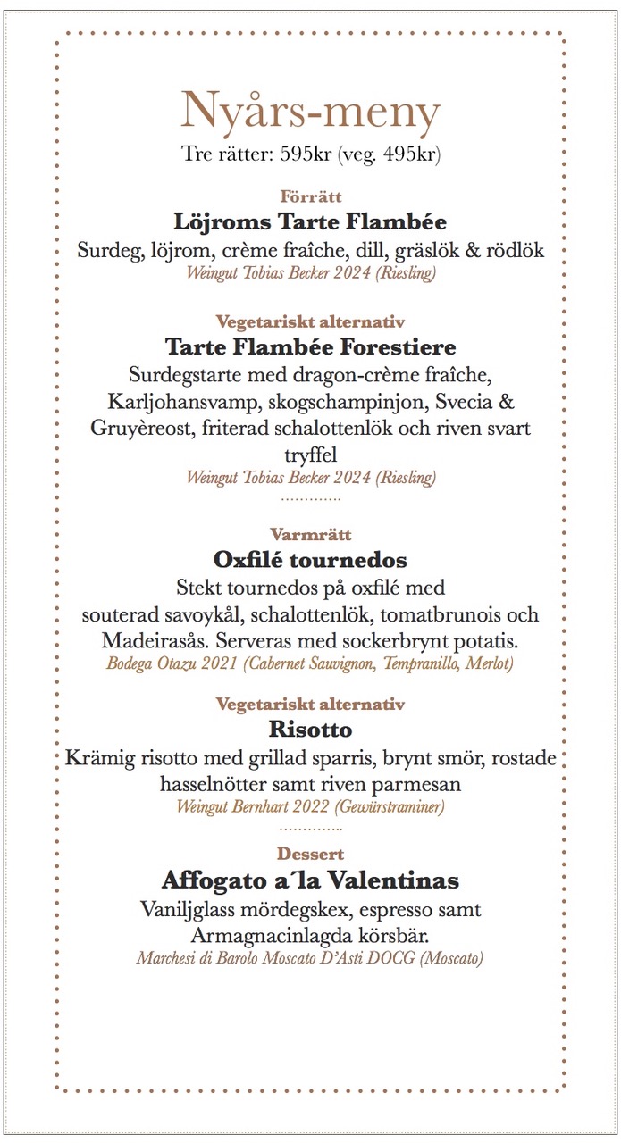 Valentinas nyårsmeny 2026