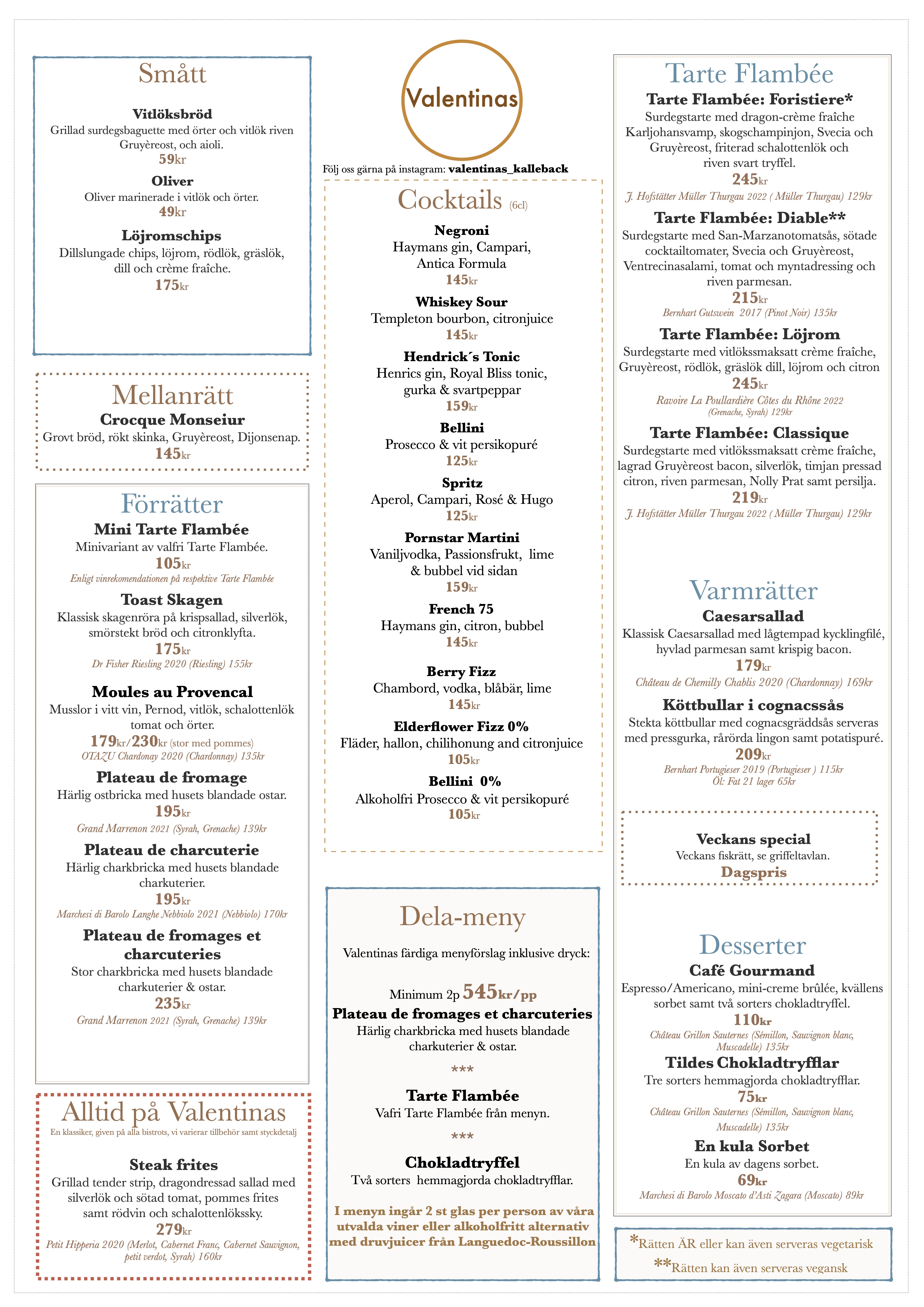 Valentinas meny höst 2026